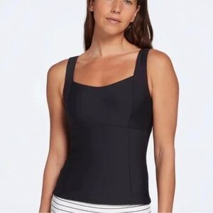 CALIA Women’s Power Sculpt Tankini Top Black – Size XS